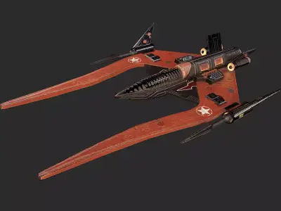 Spaceship Fighter Low-poly 3D model by amiraskari748