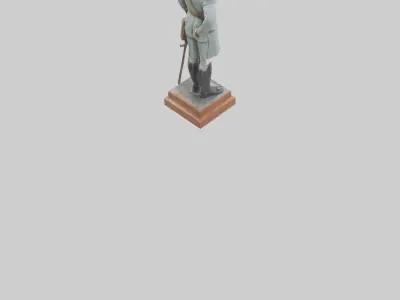 Historic Soldier Statue model Low-poly 3D model