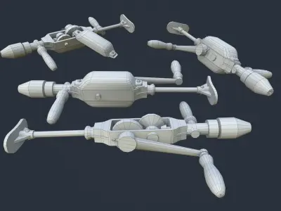 Hand drill Low-poly 3D model shop