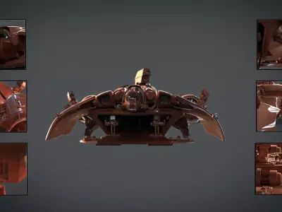 Dropship warhammer battlecruiser 3D model