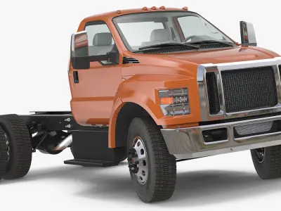 Crew Cab Chassis Truck Generic Rigged 3D model purchase