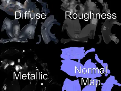 Futuristic Tactical Helmet Model Pack Low-poly 3D model