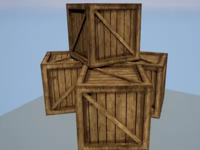 Wooden Crate Game Ready Free low-poly 3D model