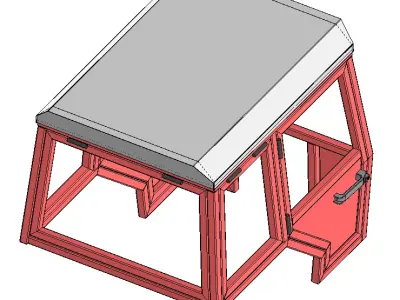 Frame of mini tractor cabin 3D model