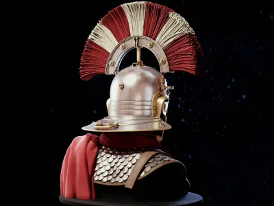 Ancient Roman Gaulish legionary centurion  bust statue 3D model