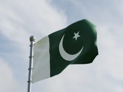 Animated Pakistan Flags 3D model