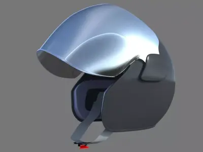 basic motor bike helmet high poly 3D model