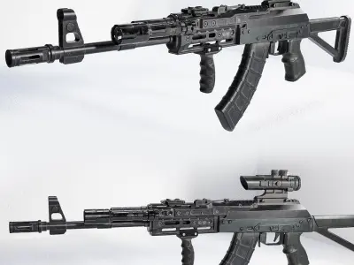 Ak 47 Low-poly Low-poly 3D model