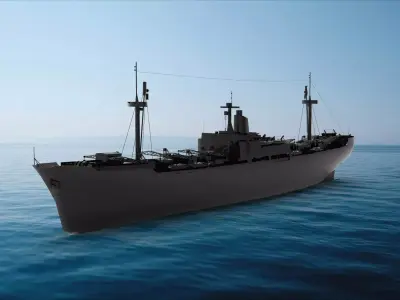 Leninsky Komsomol-class cargo ship 3D model