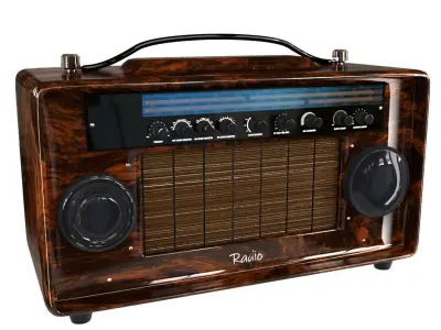 Old Radio 2023 Low-poly 3D model
