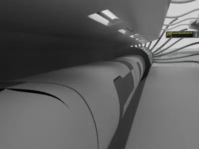 Futuristic Train Stop lowpoly 3D and CAD model Low-poly 3D model