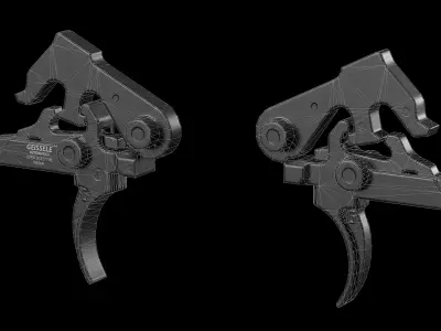 Geissele SSA SSF Triggers Low-poly 3D model