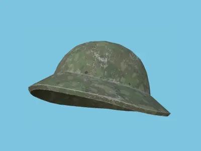 Camouflage Soldier Helmet - Character Fashion Design Low-poly 3D model