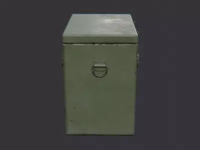 Olive Drab Military Food Container Chest Low-poly 3D model