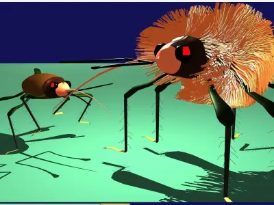 haired insect 3D model