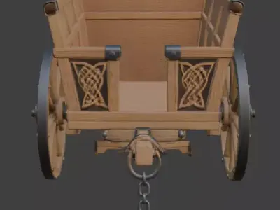 Ornate Wooden Carriage 3D Model 3D model buy