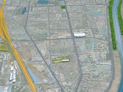 Dezhou Shandong China 25km Free low-poly 3D model