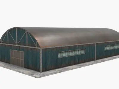 Warehouses Pack - Blue  Low-poly 3D model