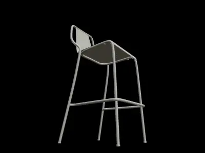 Chair metal bar stool 3D model