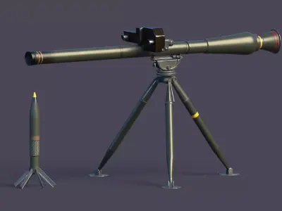 Breda Folgore 80 ATGM Italy  Low-poly 3D model