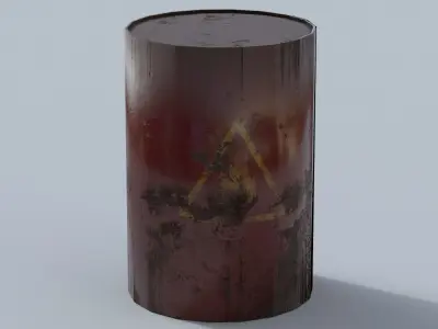 Game ready Low poly Realistic Barrel or fuel container 2 types Low-poly 3D model