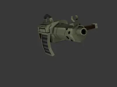 BarbarianMachineGun grenade launcher Low-poly 3D model