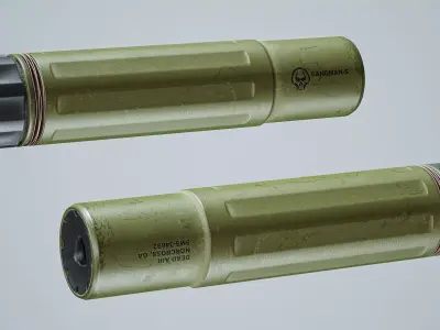supressor ar15 m4 m16 silencer dead air sandman Low-poly 3D model