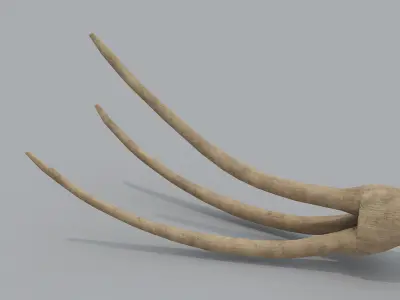 Wooden Medieval Pitchfork Low-poly 3D model