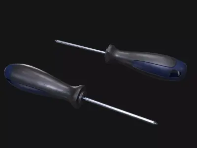 Screwdriver screw Low-poly 3D model