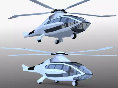 Bell FCX helicopter 3D model