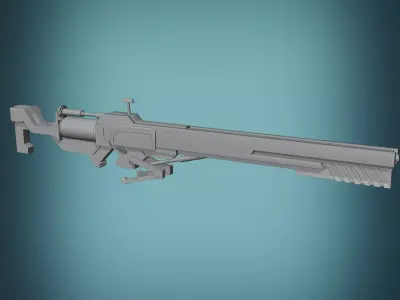 assault-rifle sci-fi rifle Free low-poly 3D model
