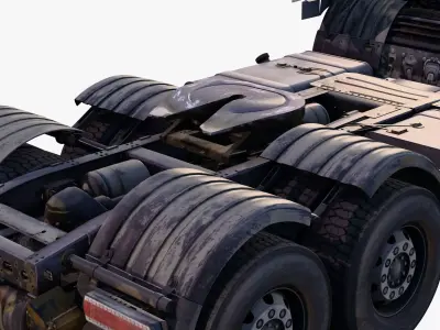 Euro Semi Truck Low Poly M1 Low-poly 3D model