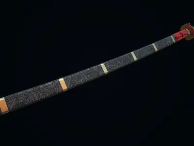 Great Samurai Katana Low-poly 3D model
