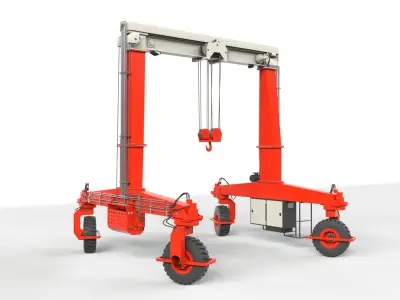 Rubber Tired Gantry Crane Lift 3D model