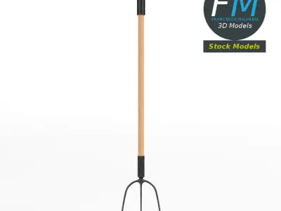 Three-tined pitchfork 3D model