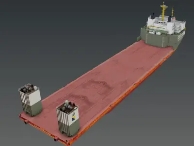 Mighty Servant Heavy Lift vessel 3d low-poly Low-poly 3D model