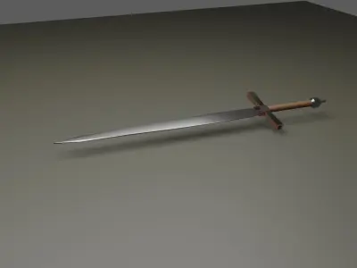 Low Polly Two Handed Sword Free low-poly 3D model