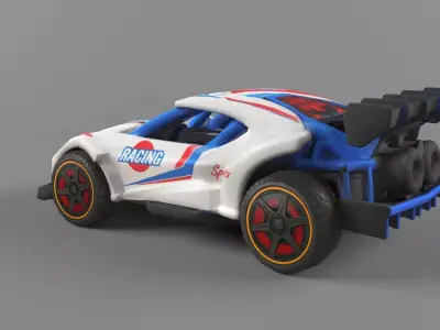 Racing Car Game Ready Low Poly Low-poly 3D model