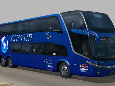 Marcopolo Paradiso 1800DD Ciktur bus Low-poly 3D model