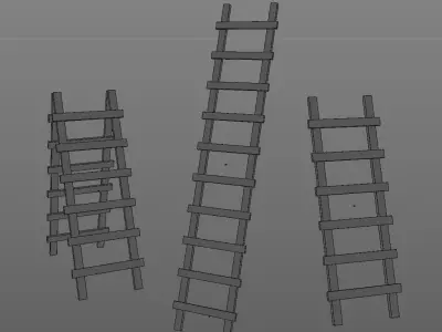 Small and Tall Ladder Low-poly 3D model
