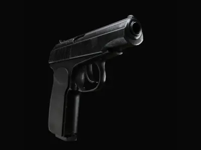 Old worn out Makarov Pistol Low-poly 3D model