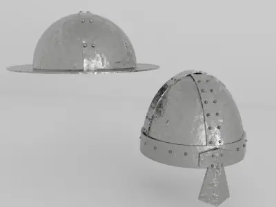 Helmet medieval 3 Low-poly 3D model