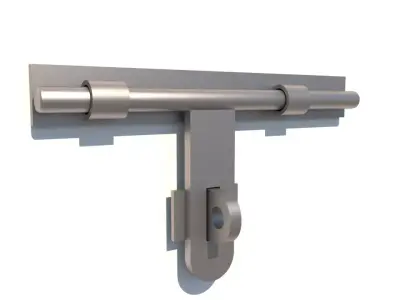 Door Latch Sliding Old Traditional Material Iron Free low-poly 3D model