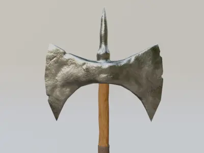 Battle axe Low-poly 3D model 24