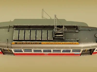 Tram Stylized Low-poly 3D model
