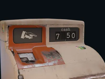 Game Ready Cash Register PBR Low-poly 3D model