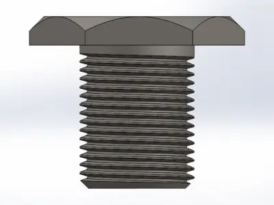 Hexagonal Head threaded bolt Free 3D model