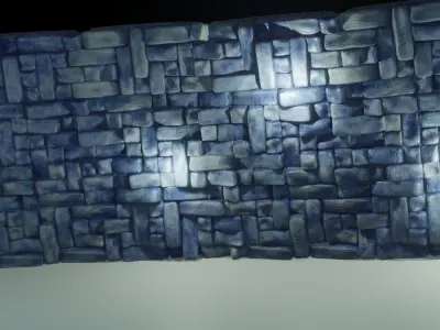 Wall Stylized Low-poly 3D model