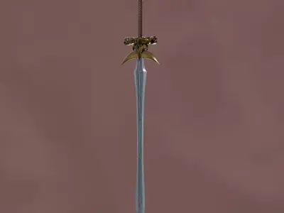 Medieval Sword Low-poly 3D model 21
