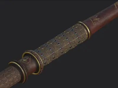 Jewelled Wand Low-poly 3D model